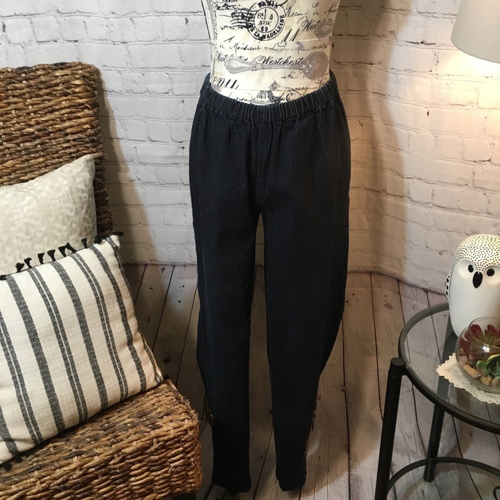 DG by Diane Gilman elastic waist denim pant